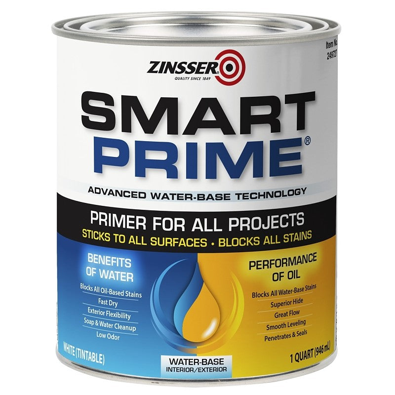 Zinsser 249727 Primer, 400 sq-ft/gal Coverage Area, White, 1 qt