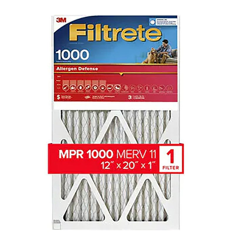 Filtrete 9819-4 Air Filter, 20 in L, 12 in W, 11 MERV, 1000 MPR, Polypropylene Frame (Pack of 4)