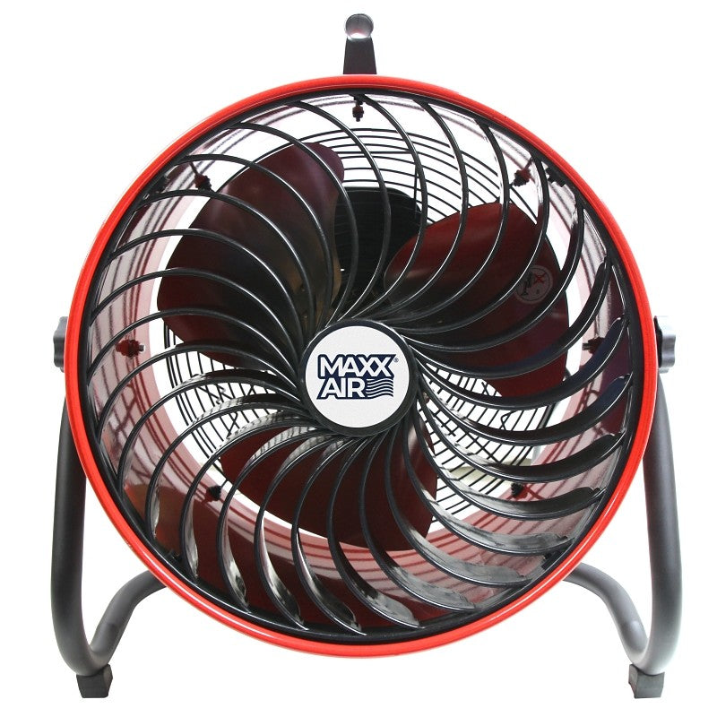 MaxxAir HVFF16TRED Floor Fan, 120 V, 3-Speed, 1350 rpm Speed, 1600 cfm Air, Black/Red