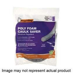 Frost King C25H Backer Rod, 1 in Dia, 10 ft L, Poly Foam, Gray