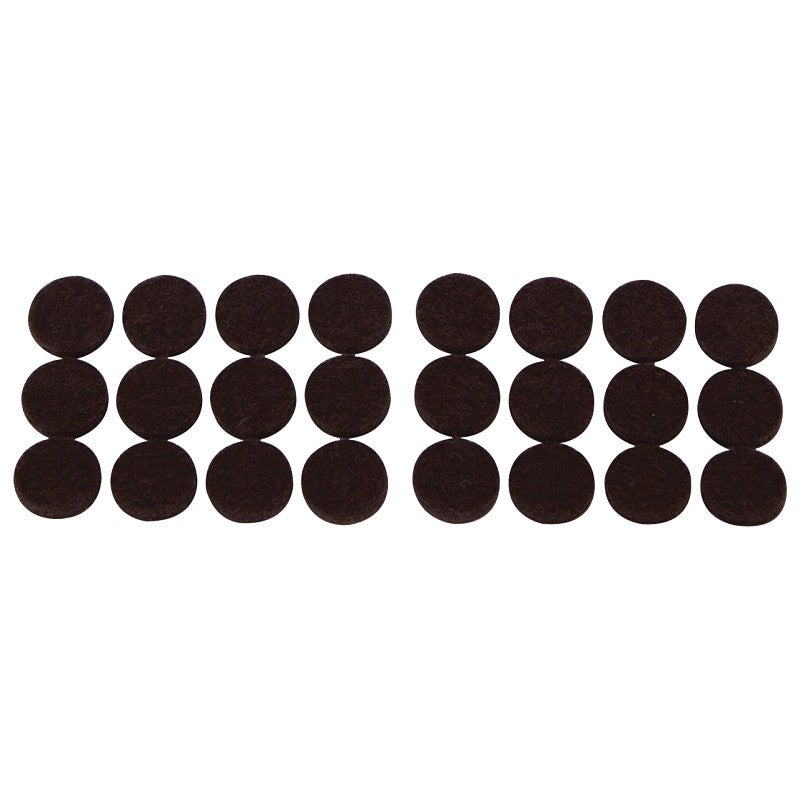 ProSource FE-50229-PS Furniture Pad, Felt Cloth, Brown, 1/2 in Dia, 5/64 in Thick, Round