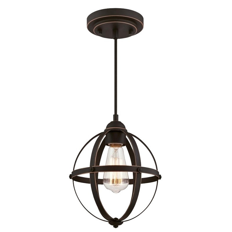 Westinghouse Stella Mira Series 6361900 Mini Pendant Fixture, 120 VAC, 1-Lamp, Oil Rubbed Bronze Fixture