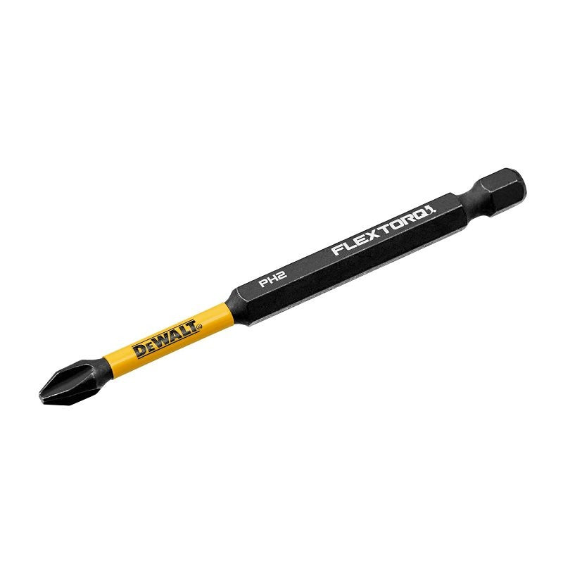 DEWALT FLEXTORQ DWAF3PH2IR Impact Screwdriver Bit, #2 Drive, Phillips Drive, 1/4 in Shank, Hex Shank, 3-1/2 in L, Steel