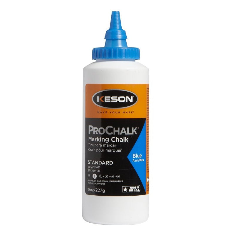 Keson PROCHALK Series 8B Marking Chalk Refill, 8 oz, Blue, Temporary