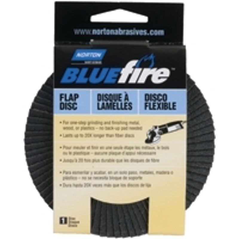 Norton 03211 Flap Disc, 4-1/2 in Dia, 5/8-11 Arbor, Coated, P40 Grit, Extra Coarse, Zirconia Aluminum Abrasive