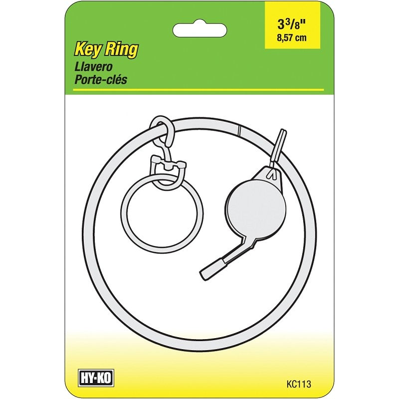 Hy-Ko KC113 Key Ring, 5.5 in H x 3.75 in W x 0.71 in D Dimensions, Brass