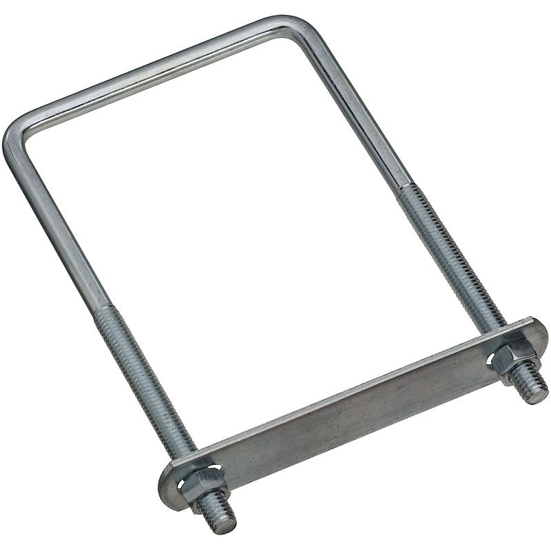 National Hardware N222-406 Square U-Bolt, 7 in L Inside, 4 in W Inside, 3/8-16 Thread, 3-3/4 in L Thread, Steel, Zinc (Pack of 5)