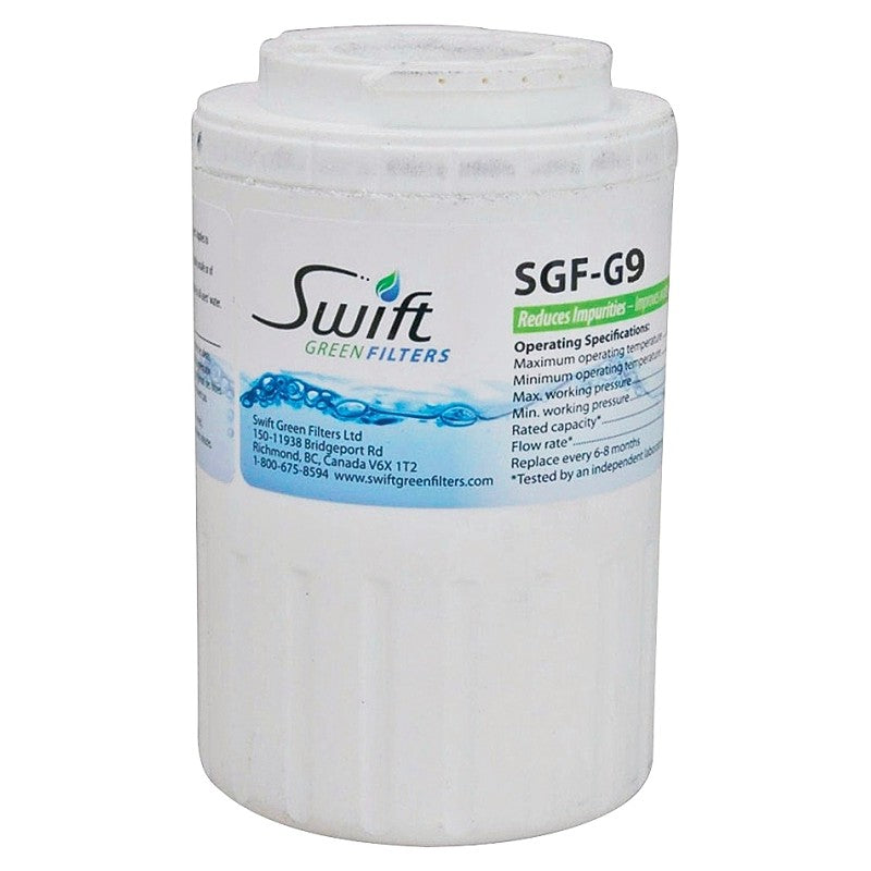 Swift Green Filters SGF-G9 Refrigerator Water Filter, 3-3/16 in Dia, 5 in, 0.5 gpm
