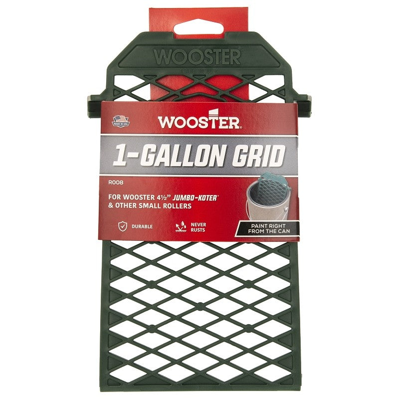 Wooster R008 Bucket Grid, 9 in L, 5 in W, Polypropylene, Green, For: 1 gal Metal Paint Can