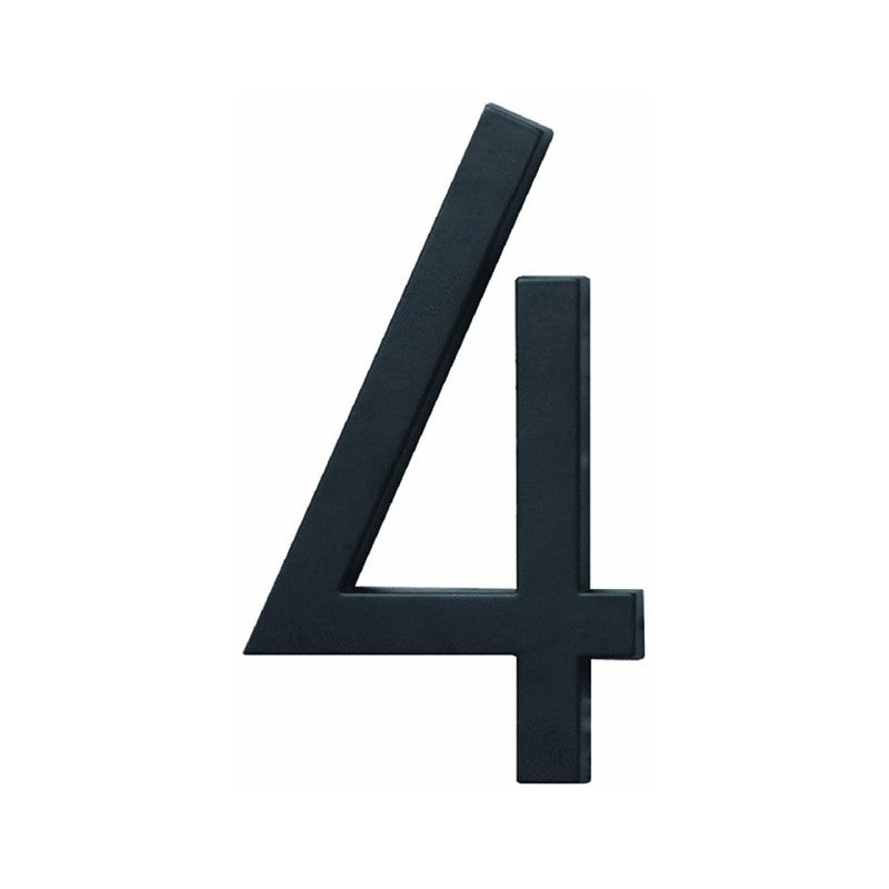 Hy-Ko FM-6 Architectural Series FM-6/4 House Number, Character: 4, 6 in H Character, Black Character (Pack of 3)