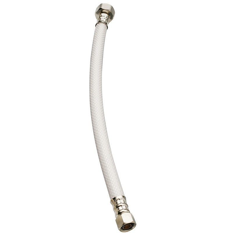 Plumb Pak EZ Series PP23860LF Sink Supply Tube, 12 in L, 3/8 in Inlet, Compression Inlet, 1/2 in Outlet, FIP Outlet