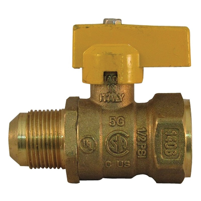 Pro-Flex PFGV-FFL3458B Gas Valve, 3/4 x 5/8 in Connection, FIP x Flare