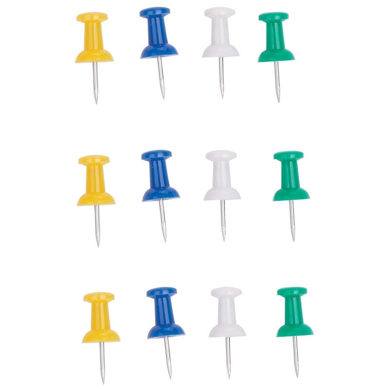 ProSource PH-121152-PS Push Pin, 23 mm L, Plastic, Assorted Colors, Round Head