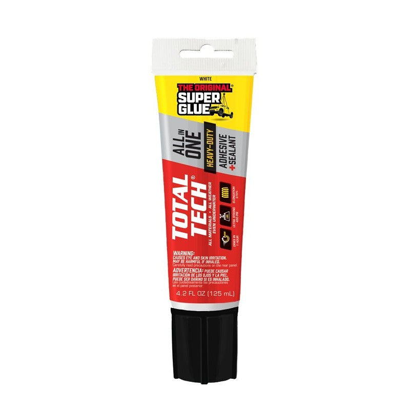 Superglue Corp Total Tech 11711003 Construction Adhesive Sealant, White, 4.2 oz, Tube