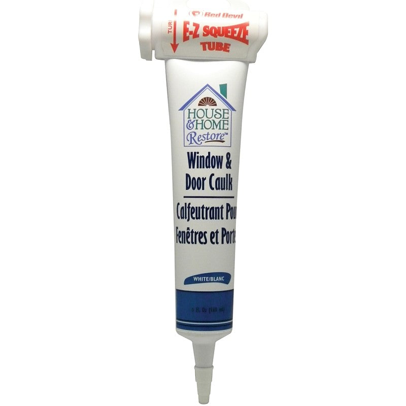 Red Devil 0848 Window and Door Caulk, White, -20 to 180 deg F, 5 fl-oz Squeeze Tube