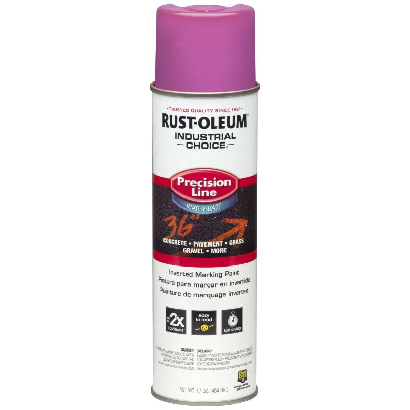 Rust-Oleum 1868838 Inverted Marking Spray Paint, Safety Purple, 17 oz, Can (Pack of 12)
