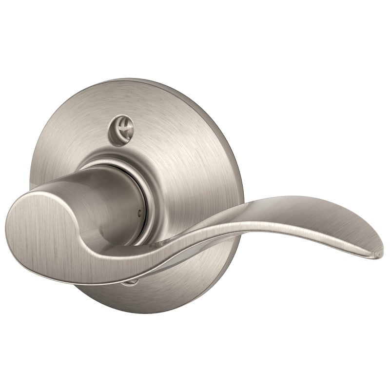 Schlage Accent Series F170 ACC 619 RH Right Hand Dummy Lever, Mechanical Lock, Satin Nickel, Metal, Residential, 2 Grade