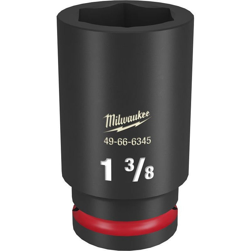 Milwaukee SHOCKWAVE Impact Duty Series 49-66-6345 Deep Impact Socket, 1-3/8 in Socket, 3/4 in Drive, Square Drive