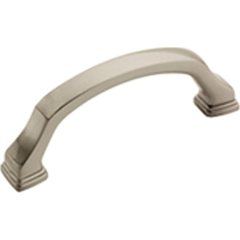 Amerock BP55343G10 Cabinet Pull, 3-11/16 in L Handle, 1-3/8 in H Handle, 1-3/8 in Projection, Zinc, Satin Nickel
