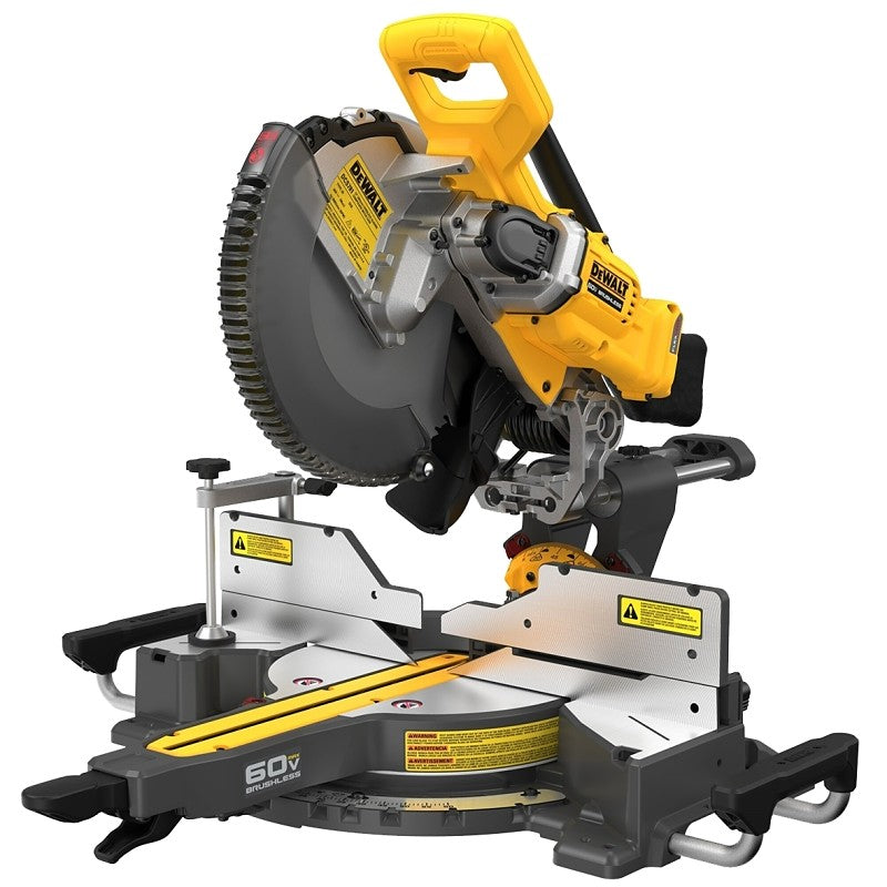 DEWALT DCS781B Double Bevel Sliding Miter Saw, 60 V, 9 Ah, 12.19 in Cutting Capacity
