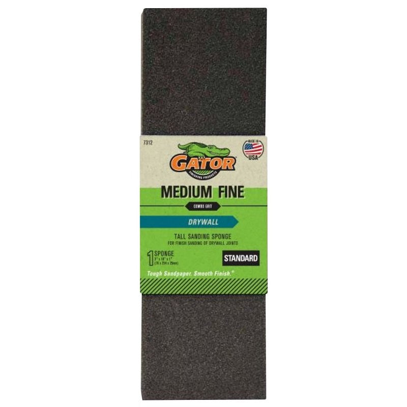 Gator 7312 Sanding Sponge, 10 in L, 3 in W, Fine, Medium