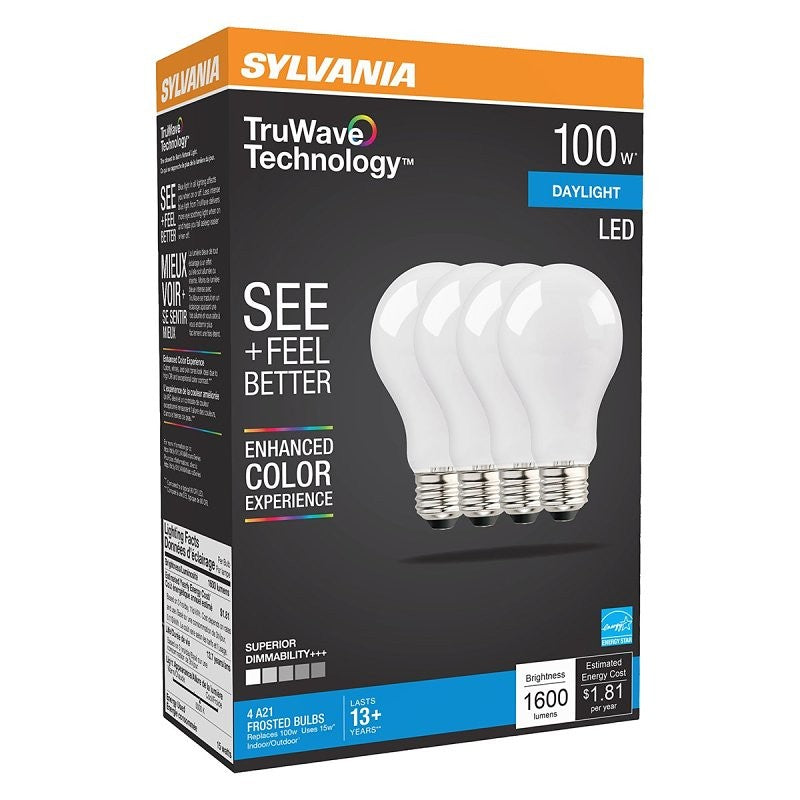Sylvania 40666 LED Bulb, General Purpose, 1100 Lumens, 13 W, A21 Lamp, E26 Lamp Base, Dimmable, Daylight