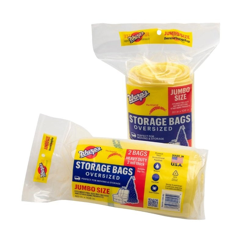 Warp's Banana Bags CB-60 Storage Bag, Jumbo, Plastic, Yellow, 60 in L, 108 in W, 2 mil Thick