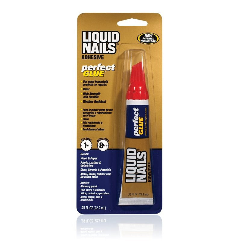 Liquid Nails PG-00 Perfect Glue Adhesive, Clear, 0.75 oz Squeeze Tube