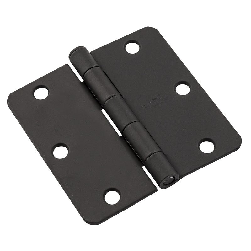 National Hardware V512RC Series N830-431 Door Hinge, 1/4 in Corner Radius, Black, Steel, Removable Pin, Mortise, 1 EA