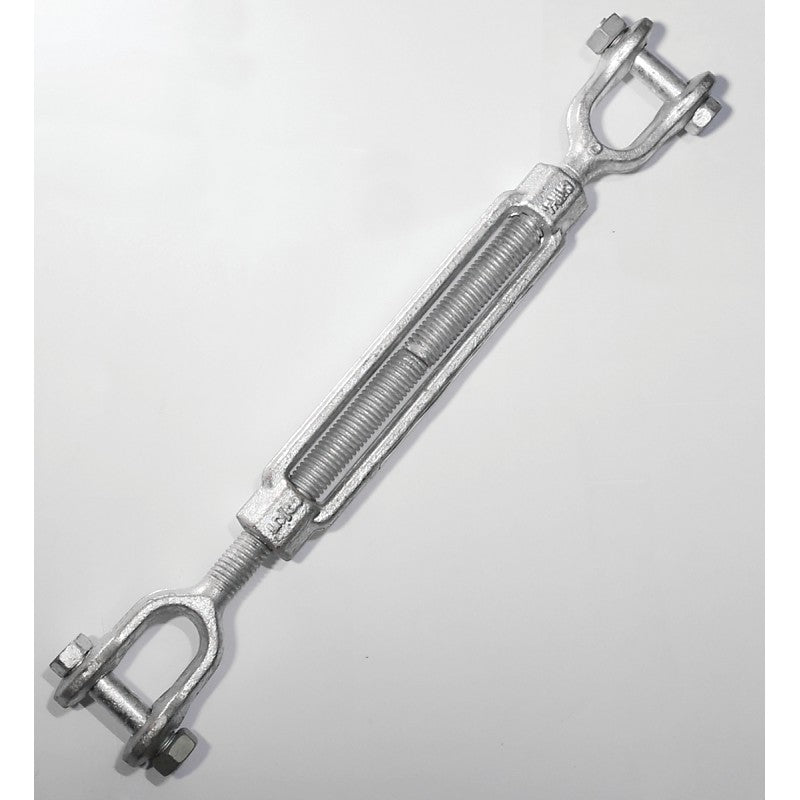 Baron 19-5/8X9 Turnbuckle, 3500 lb Working Load, 5/8 in Thread, Jaw, Jaw, 9 in L Take-Up, Galvanized Steel