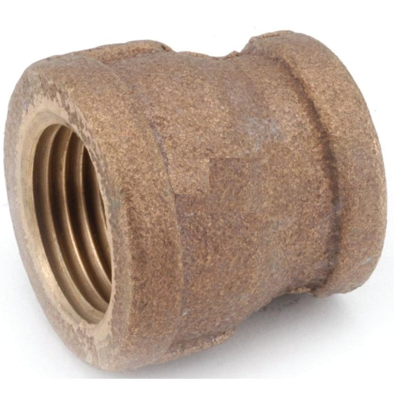 Anderson Metals 738119-0604 Reducing Pipe Coupling, 3/8 x 1/4 in, FIPT, Brass, 200 psi Pressure
