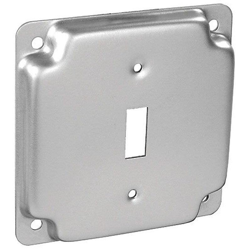 Southwire G1935-UPC Toggle Industrial Surface Cover, 1/2 in L, 4 in W, Square, 1-Gang, Steel, Silver, Galvanized