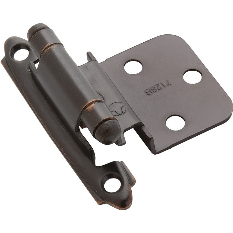 Amerock BPR3428ORB Hinge, 3/8 in Inset, Oil-Rubbed Bronze, 2-3/4 in L x 2-3/16 in W, Self-Closing Hinge