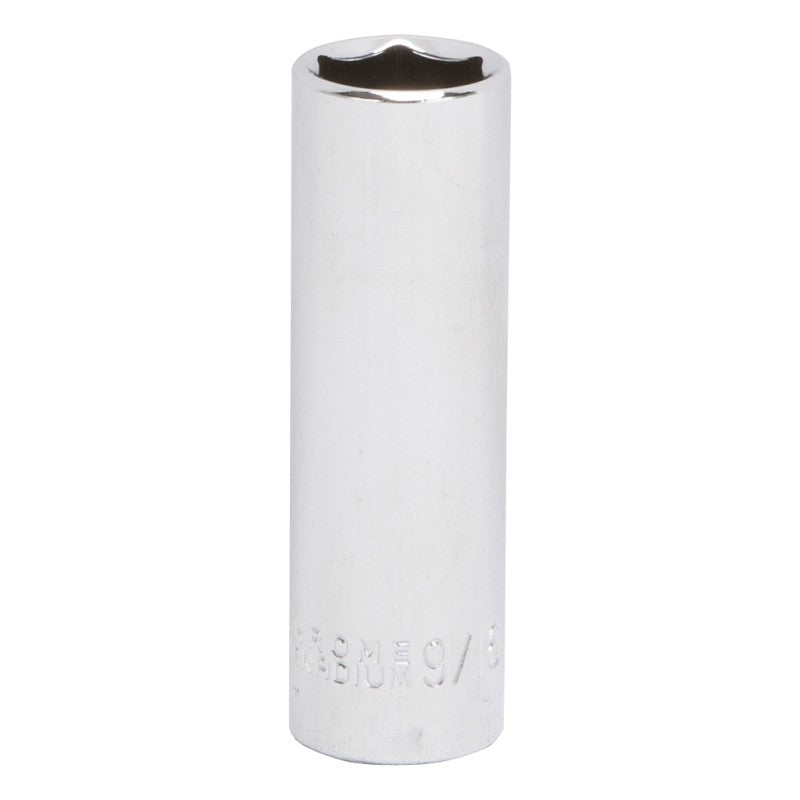 Vulcan MT6495725 Drive Socket, 9/16 in Socket, 3/8 in Drive, 6-Point, Chrome Vanadium Steel, Chrome