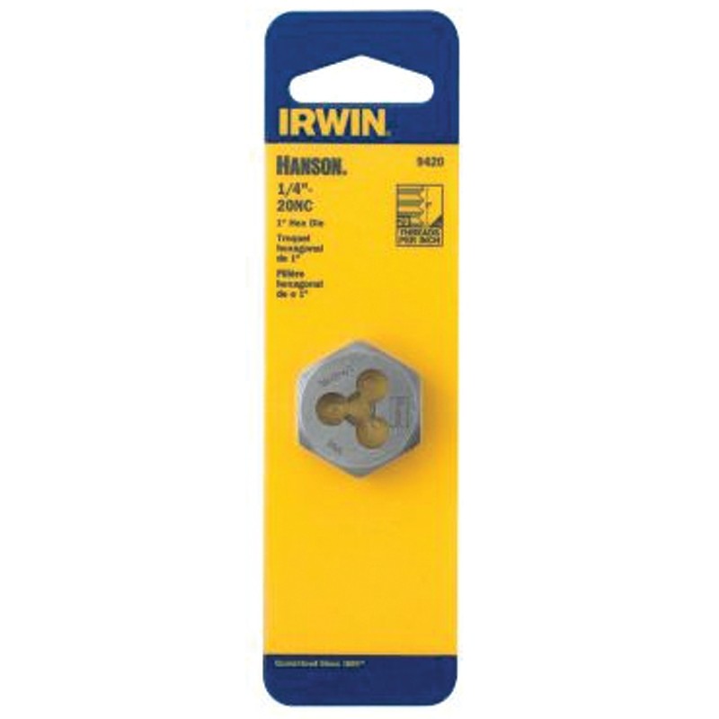 Irwin 9423 Machine Screw Die, 1/4-28 Thread, NF Thread, Right Hand Thread, HCS