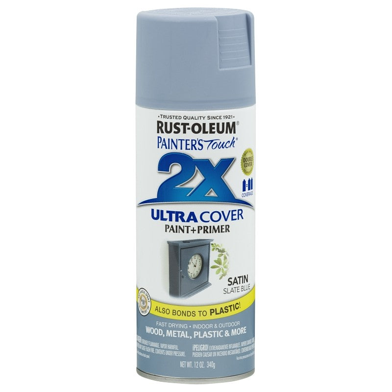 Rust-Oleum 249066 Spray Paint, Satin, Slate Blue, 12 oz, Can