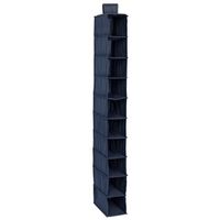 10 Pocket Hanging Shoe Organizer Ocean Blue Color
