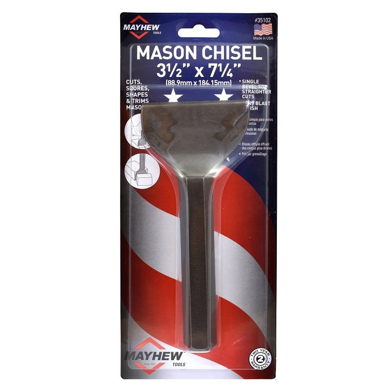 Mayhew 35102 Mason Chisel, 3-1/2 in W Blade, 7-1/4 in OAL