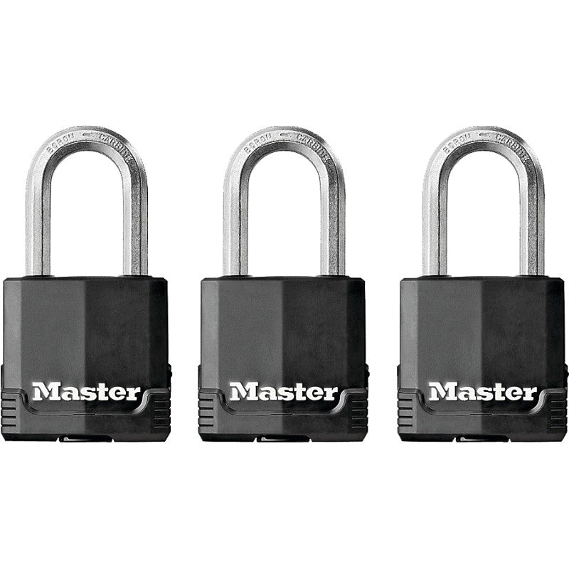 Master Lock Magnum Series M115XTRILF Padlock, 1-7/8 in W Body, Keyed Alike Key, 5/16 in Dia Shackle, 1-1/2 in H Shackle