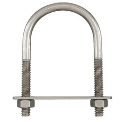 U-Bolt With Plate & Nuts 5/16 by 2 by 3-11/16 Inch Stainless Steel