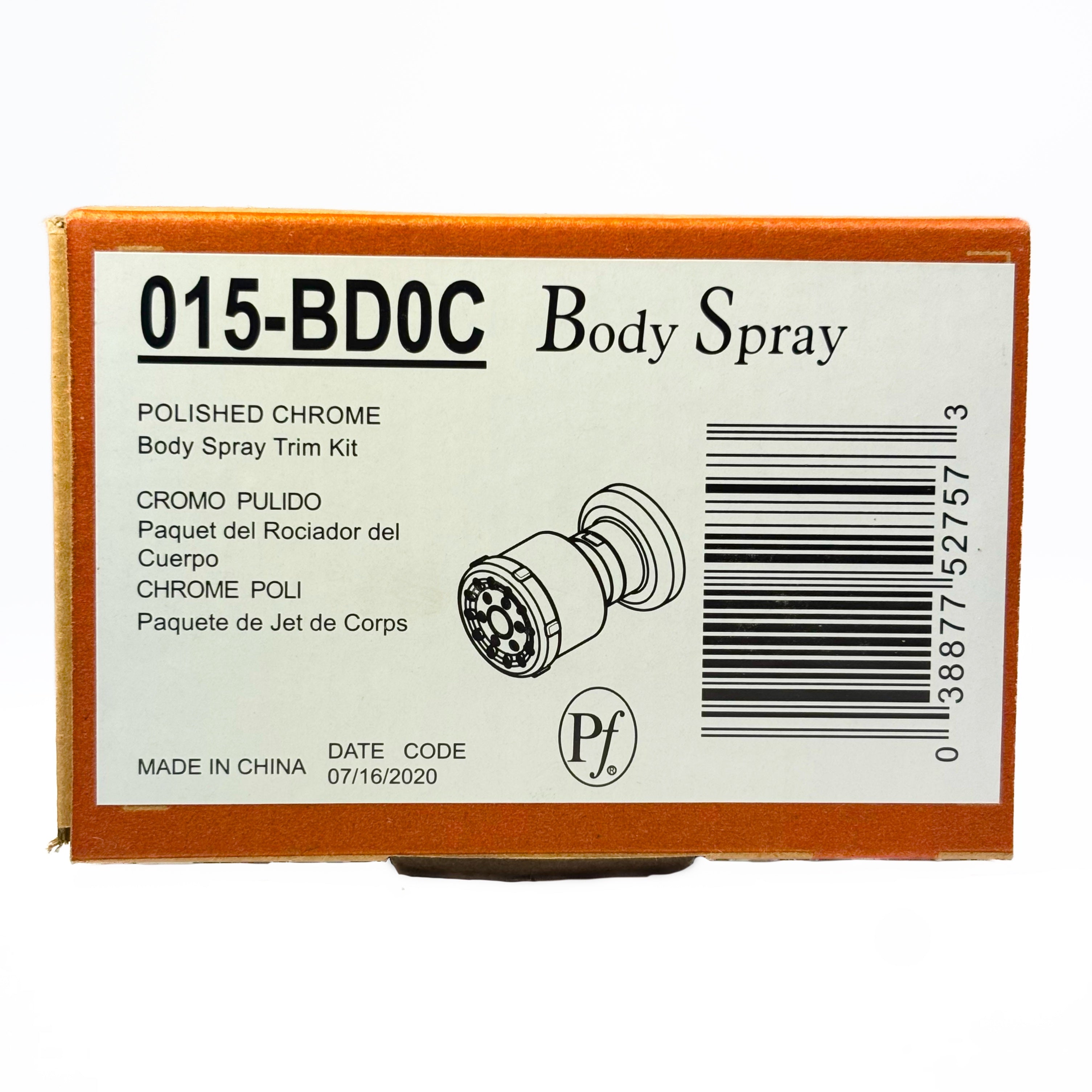 Shower Body Head Et Style Adjustable Spray Polished Chrome (POS)