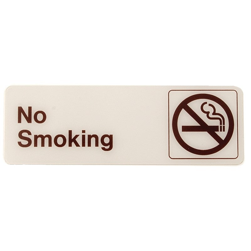 Hy-Ko D-6 Graphic Sign, Rectangular, NO SMOKING, Dark Brown Legend, White Background, Plastic (Pack of 5)