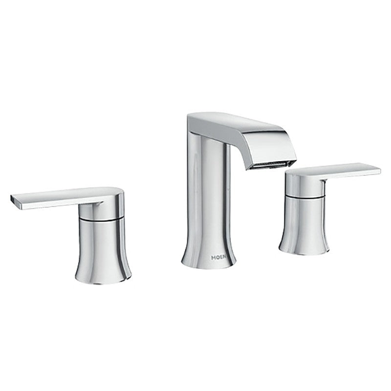 Moen Genta Series 84763 Bathroom Faucet, 1.2 gpm, 2-Handle, 3-Faucet Hole, Metal, Chrome, 8 in Faucet Centers