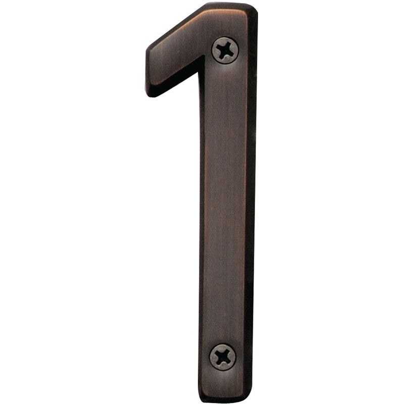 Hy-Ko Prestige Series BR-42OWB/1 House Number, Character: 1, 4 in H Character, Bronze Character, Solid Brass (Pack of 3)