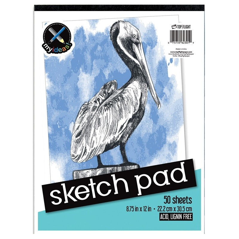 Top Flight 4807103 Sketch Pad, Drawing Sheet, 8-3/4 in L x 12 in W Sheet, 50-Sheet (Pack of 6)