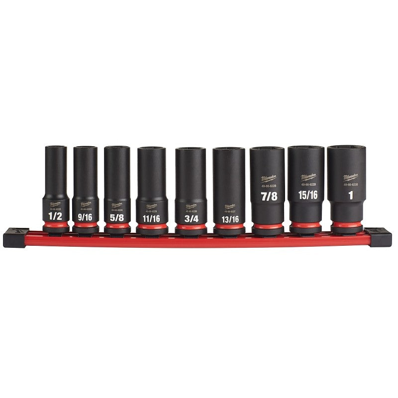 Milwaukee SHOCKWAVE Impact Duty Series 49-66-7022 Socket Set, Steel, Specifications: 1/2 in Drive