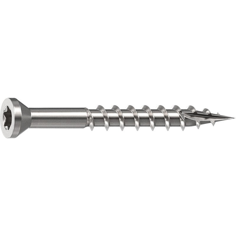 Camo 0350100 Deck Screw, 0.163 in Thread, 1-5/8 in L, Trim Head, Star Drive, Sharp, Type-17 Point, 305 Stainless Steel