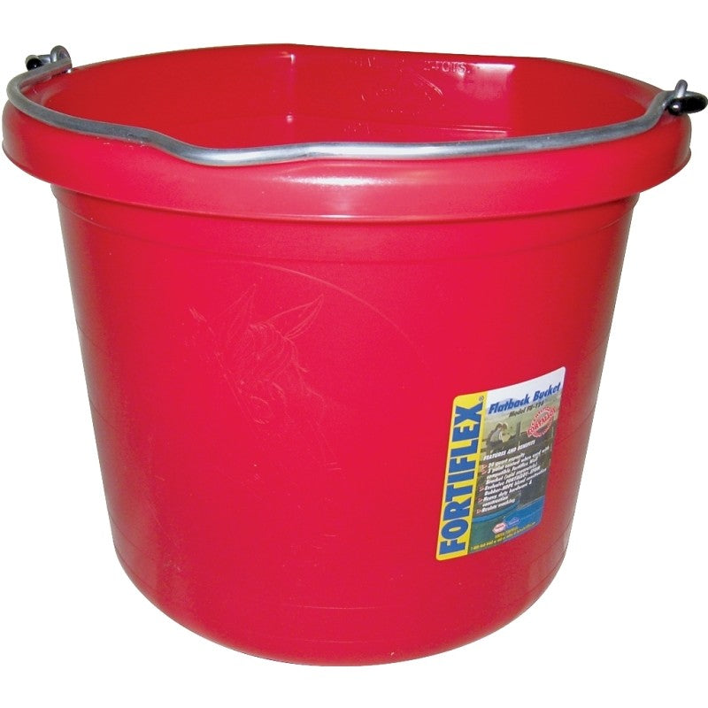 Fortex-Fortiflex FB-124 Series FB-124 R Bucket, 24 qt Volume, Rubber/Polyethylene, Red