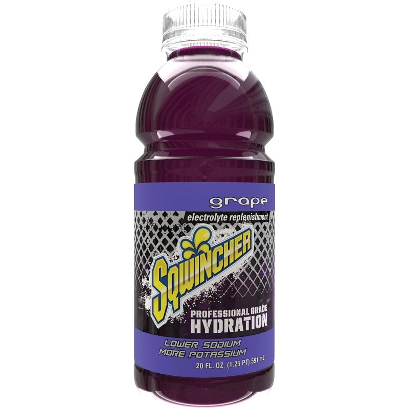Sqwincher X375-MB600 Ready-to-Drink Hydration, Liquid, Grape Flavor, 20 oz Bottle (Pack of 24)