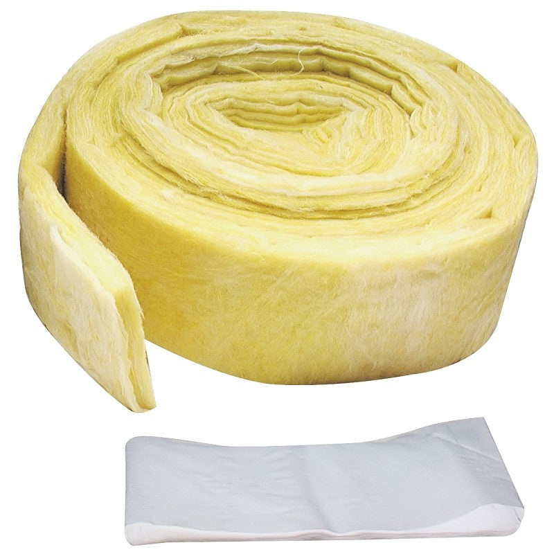 M-D 04929 Pipe Insulation Wrap, 25 ft L, 1/2 in Thick, Fiberglass, Yellow, For: 3 in Pipe/Tube